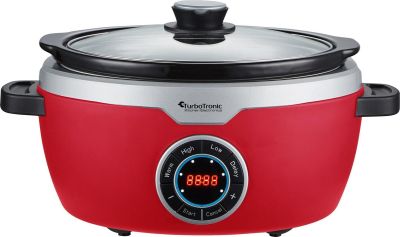 TurboTronic SC100 Digitale Slowcooker rood